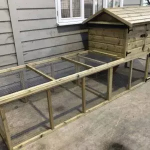 Extra Large British Double Rabbit Hutch on 8ft Run